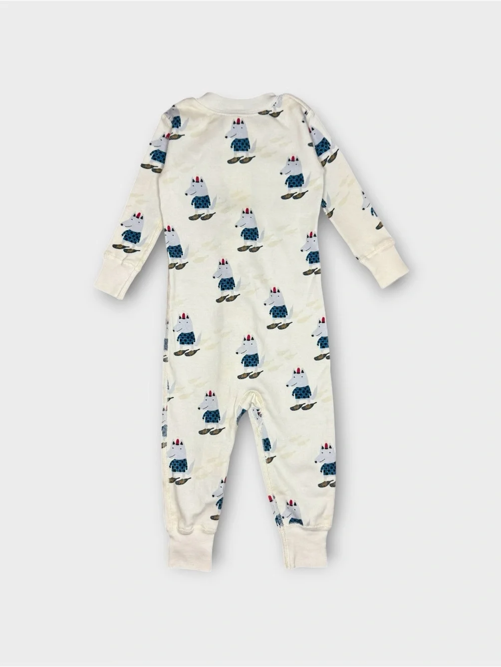 Hanna Andersson Hey Wolfie Winter Pattern Organic Sleeper